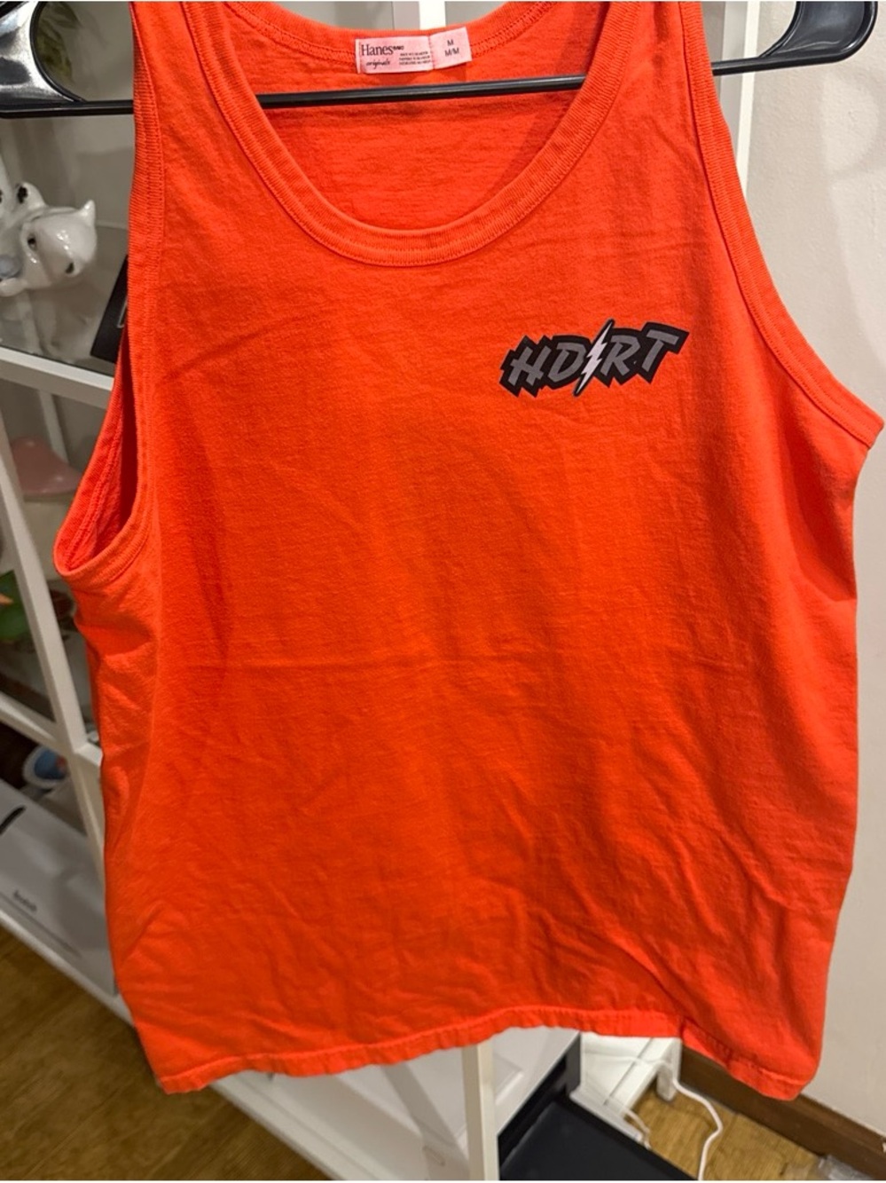 Hanes Bright Orange Tank with HDIRT Chest Logo